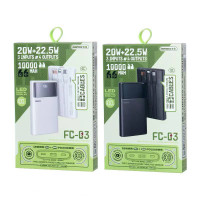 УМБ Power Bank Remax FC-03 10000mAh PD20W+22.5W (with cable Type-C+Lightning+USB)