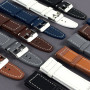 Ремінець для годинника універсальний Leather Smooth white stitching 20mm