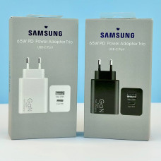 Мережевий зарядний пристрій Samsung Gan 65W USB-C + USB Premium quality Original Series 1:1