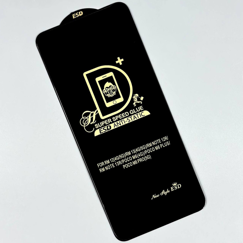 Захисне скло D+ ESD Anti-Static Speed Glue Xiaomi Redmi 13 4G-Redmi 12 (4G-5G)-Redmi Note 12R-Poco M6 Pro 5G
