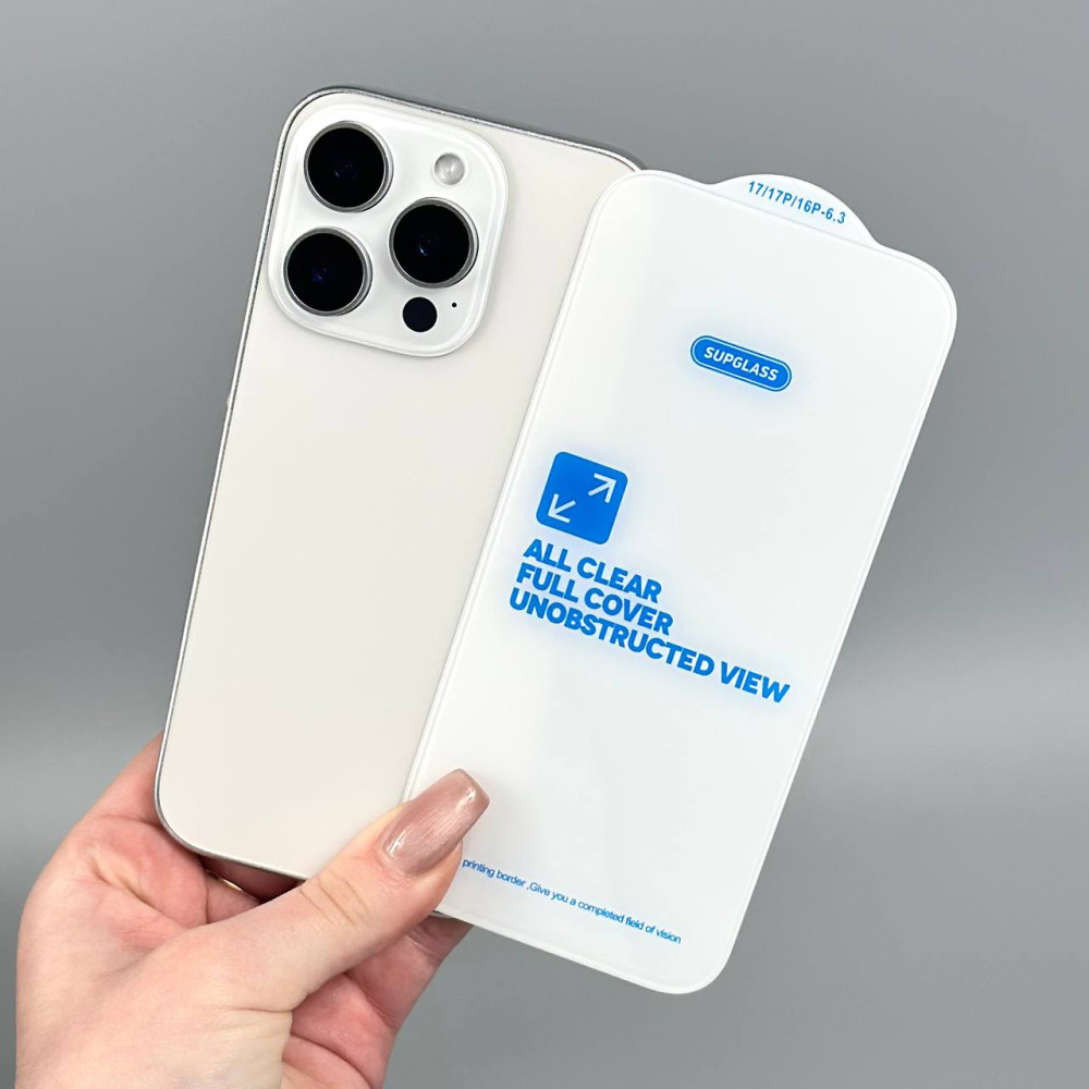 Захисне скло SUPGLASS Strong Protection All Clear SG-02 iPhone 13-13 Pro (2021) 6.1-iPhone 14 (2022) 6.1-iPhone 16e (2025) 6.1