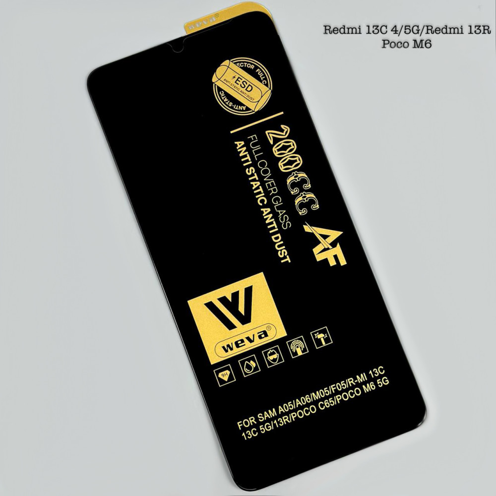 Захисне скло WEVA 200CC AF ESD Anti Static Xiaomi Redmi 13C 4G-5G-Redmi 13R-Poco M6