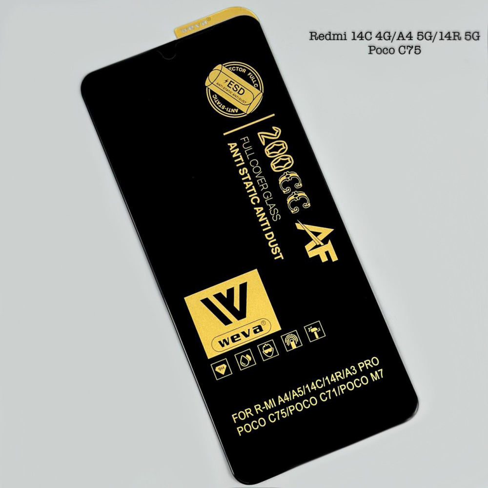 Захисне скло WEVA 200CC AF ESD Anti Static Xiaomi Redmi 14C 4G-Redmi A4 5G-Poco C75-Redmi 14R 5G