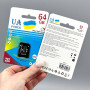 Карта пам'яті UA POWER 64GB U-1 Ultra high speed Class 10 з адаптером SD