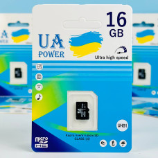 Карта пам'яті UA POWER 16GB U-1 Ultra high speed Class 10 без адаптера