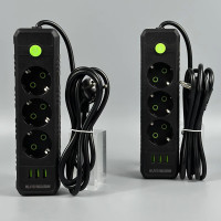 Мережевий подовжувач UA Power F43U 3USB 3 розетки 6m