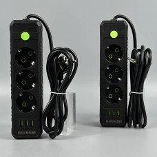 Мережевий подовжувач UA Power F43U 3USB 3 розетки 2m