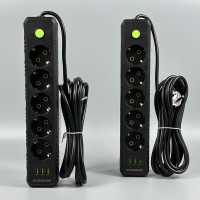 Мережевий подовжувач UA Power F45U 3USB 5 розеток 6m