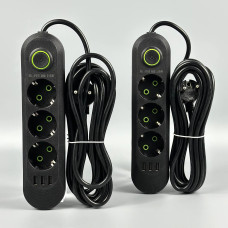 Мережевий подовжувач UA Power F03U 3USB 3 розетки 2m