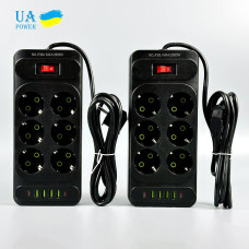 Мережевий подовжувач UA Power F33U 4USB+2Type-C 6 розеток 2m