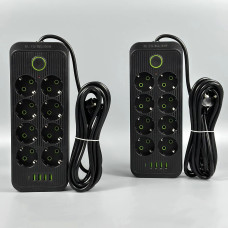 Мережевий подовжувач UA Power F16 4USB+Type-C 2.1A 8 розеток 2m