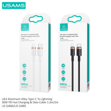 Data Cable Usams US-SJ484 U63 Type-C to Lightning PD 20W 1.2m Швидка зарядка