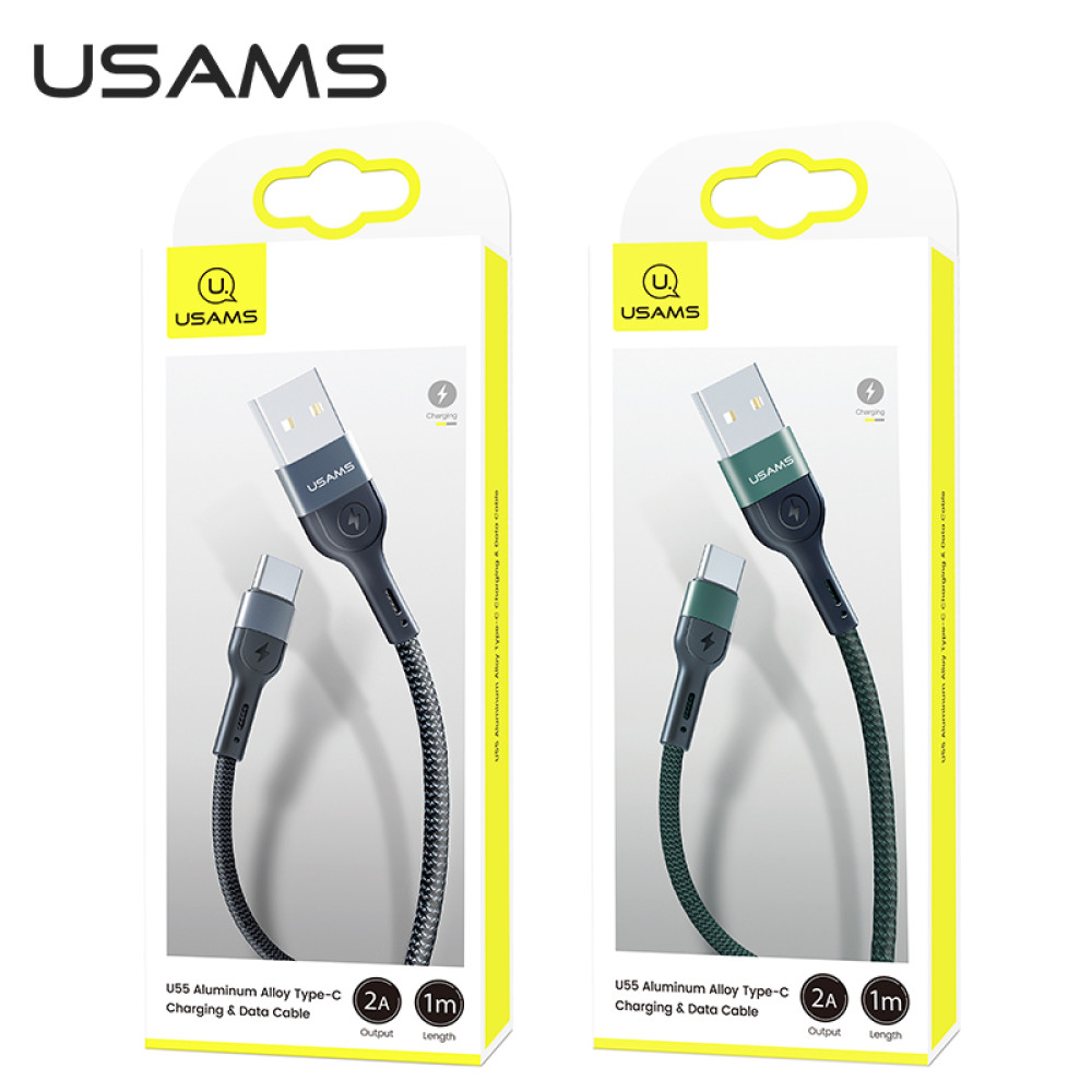 Data Cable Usams US-SJ449 U55 Aluminum Alloy Braided Type-C 2A 1m