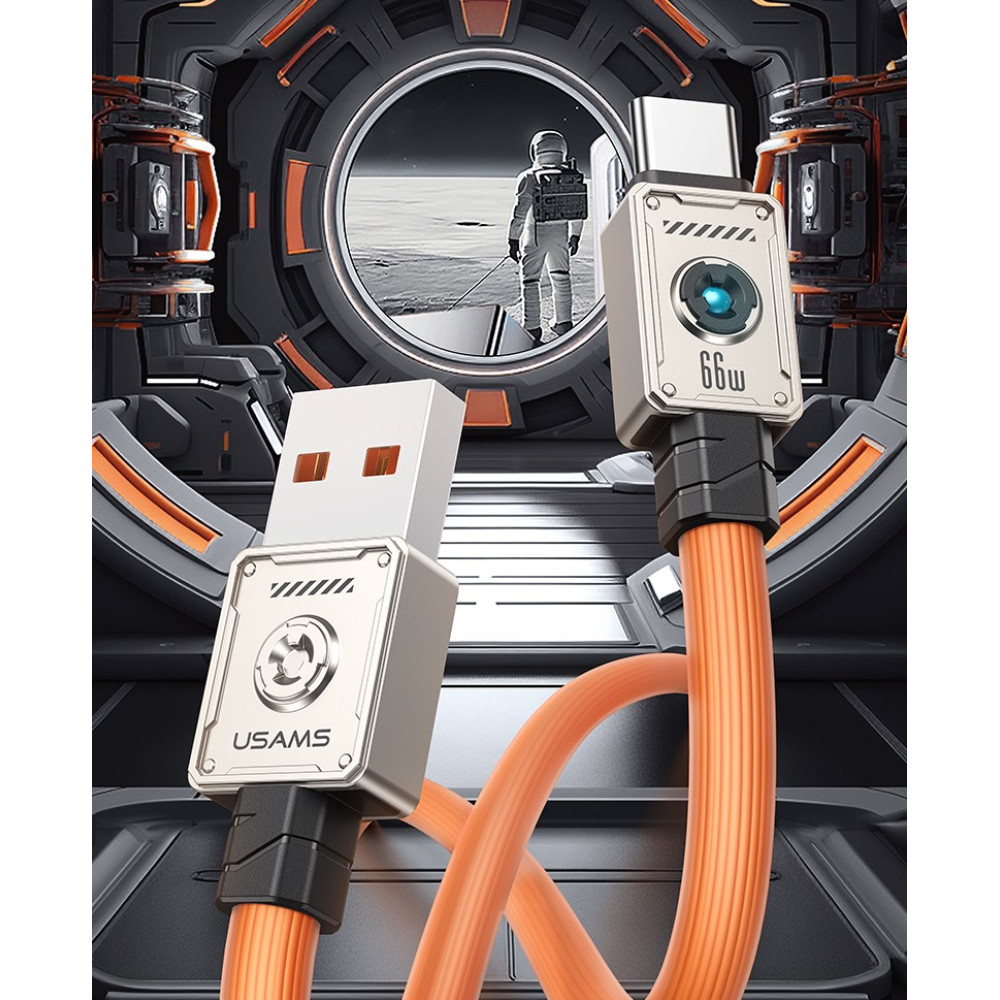 Data Cable Usams US-SJ686 Zine Alloy Type-C 66W 1.2m