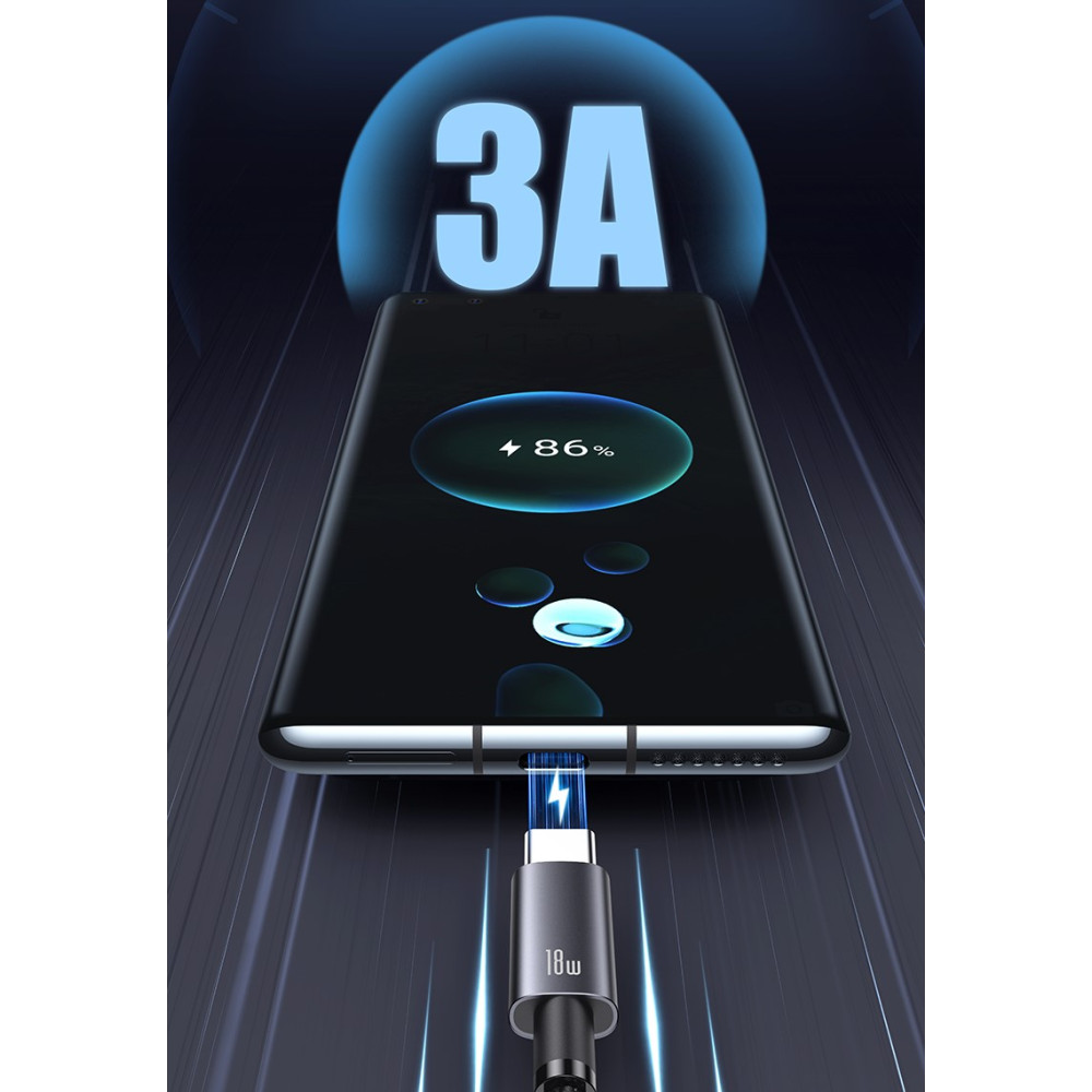 Data Cable Usams US-SJ663 Aluminum Alloy Sufeng Series Type-C 3A 1.2m