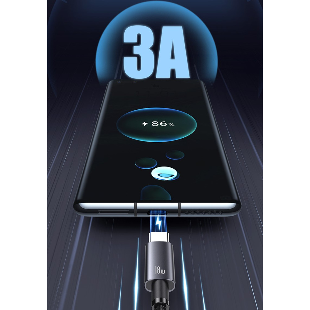 Data Cable Usams US-SJ666 Aluminum Alloy Sufeng Series Type-C 3A 2m