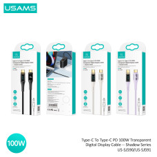 Data Cable Usams US-SJ590 Type-C to Type-C PD 100W 1.2m