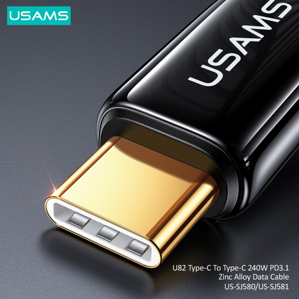 Data Cable Usams US-SJ581 U82 Zinc Alloy Type-C to Type-C 240W 2m