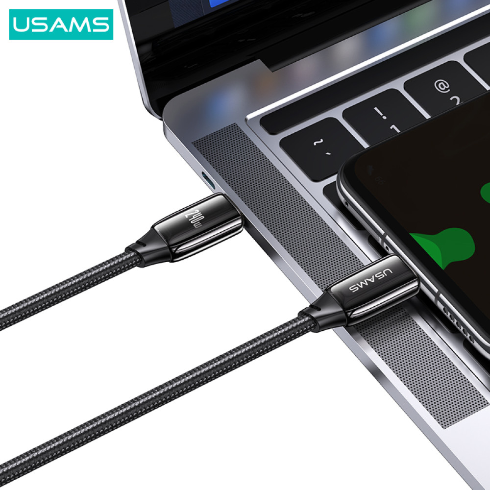 Data Cable Usams US-SJ581 U82 Zinc Alloy Type-C to Type-C 240W 2m