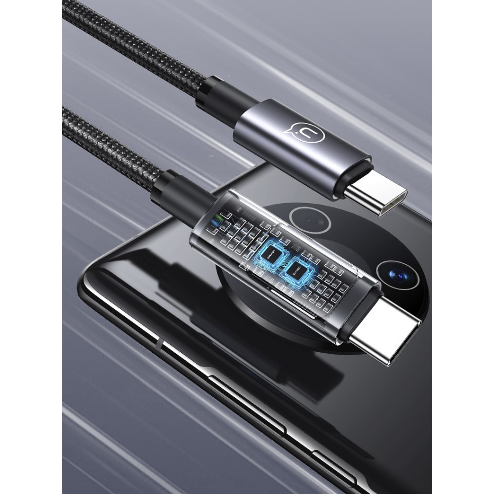 Data Cable Usams US-SJ671 Aluminum Alloy Sufeng Series Type-C to Type-C 100W 1.2m