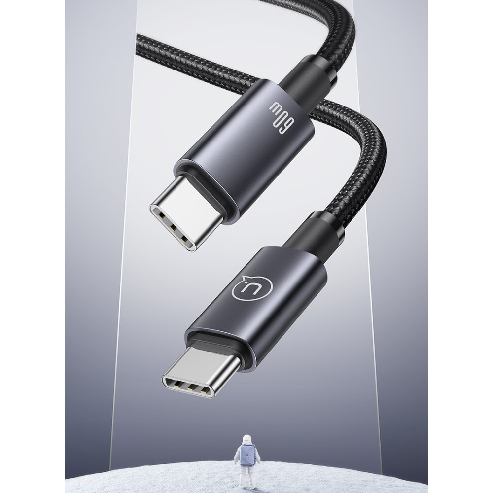 Data Cable Usams US-SJ661 Aluminum Alloy Sufeng Series Type-C to Type-C 60W 1.2m