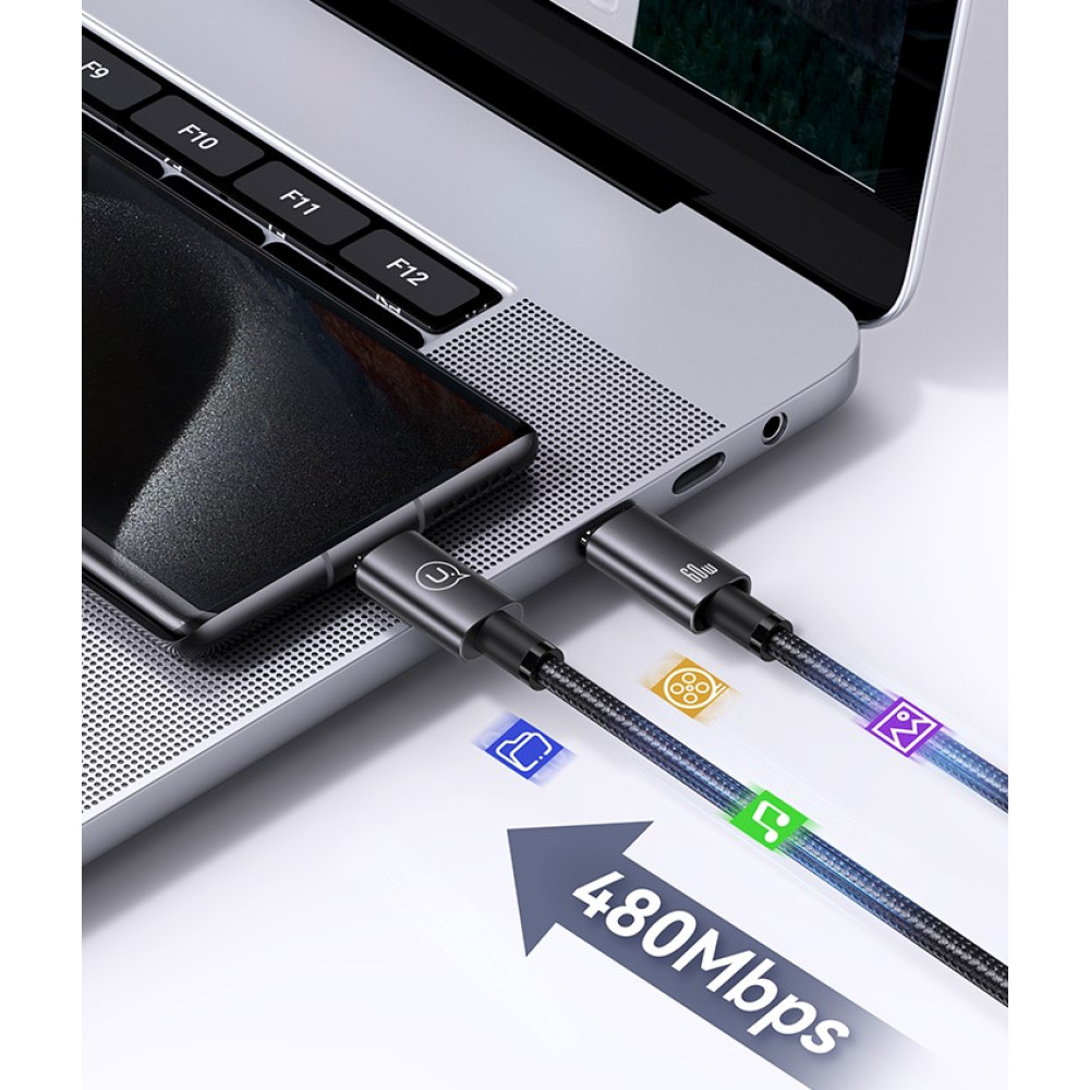 Data Cable Usams US-SJ661 Aluminum Alloy Sufeng Series Type-C to Type-C 60W 1.2m
