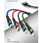 Data Cable Usams US-SJ317 U26 Braided 4in1 Micro+Type-C+2Lightning 2A 1.2m