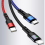 Data Cable Usams US-SJ410 U26 3in1 Type-C+Lightning+Micro 2A 0.35m