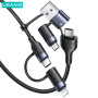 Data Cable Usams US-SJ547 U62 3in1 USB+Type-C To Type-C+Lightning+Micro PD 60W 1.2m Швидка зарядка
