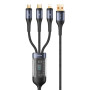 Data Cable Usams US-SJ582 U83 3in1 USB to Type-C+Lightning+Micro 66W 1.2m Швидка зарядка