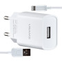Мережевий зарядний пристрій Usams (T21 USB Charger kit T 2.1A+T18 Lighting 1m)