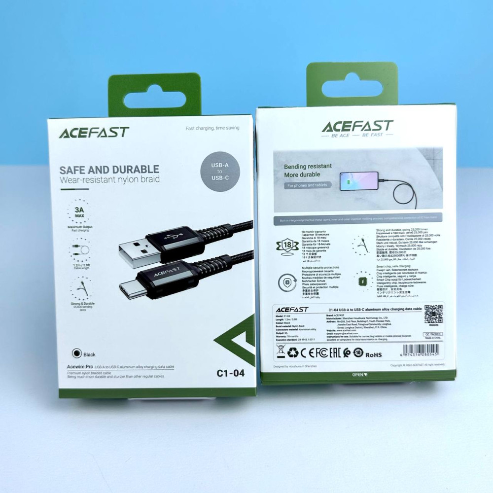  Data Cable AceFast C1-04 Type-C 1.2m