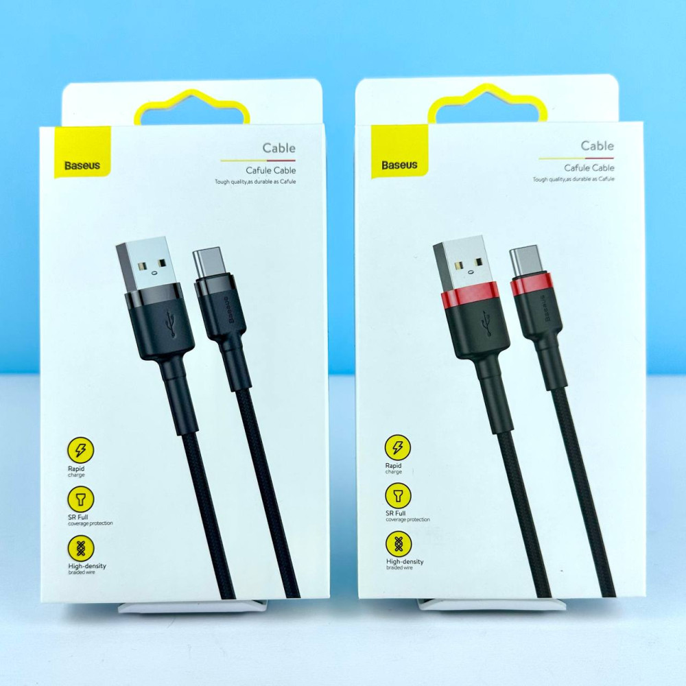 Data Cable Baseus Cafule Type-C 3A 1m (CATKLF-BG1, CATKLF-B91)