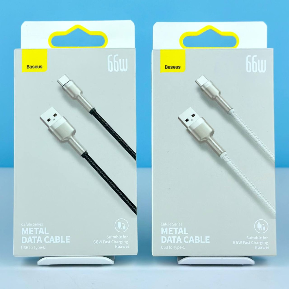 Data Cable Baseus Cafule Metal Type-C 66W 1m (CAKF000101, CAKF000102)