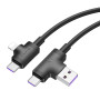 Data Cable Borofone BX73 4-in-1 USB+Type-C to Type-C+iP 1m
