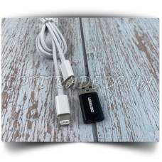 Перехідник Denmen DU13L 2in1 USB to Type-C audio converter +кабель Type-C to Lightning
