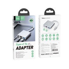 Перехідник Hoco HB14 Easy use Type-C adapter (Type-C to USB3.0+HDMI+PD)