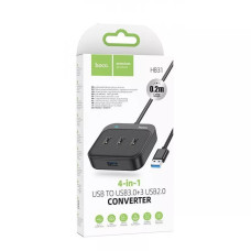 Перехідник Hoco HB31 Easy 4in1 converter (USB to USB3.0+USB2.0*3) 0.2m