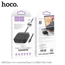 USB-C HUB Hoco HB31 Easy 4in1 converter (Type-C to USB2.0*4) 0.2m