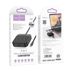 USB-C HUB Hoco HB31 Easy 4-in-1 converter (Type-C to USB3.0+USB2.0*3) 0.2m