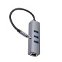 USB-C HUB Hoco HB34 Easy link Gigabit network (Type-C to USB3.0*3+RJ45)