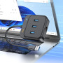 USB HUB Hoco HB35 Easy link 4-in-1 Gigabit Ethernet (USB to USB3.0*3+RJ45)(L=0.2M)