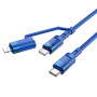 Data Cable Hoco U106  Type-C to Type-C+Lightning 2in1 Moulder Швидка зарядка 5A/100W 1.2m
