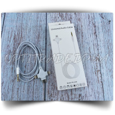 Перехідник RC-008 Universal Audio cable AUX 3.5mm to 2 Lightning+Type-C (Bluetooth підключення)