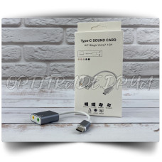 Перехідник конвертер Sound Card USB-C to Duo 3.5mm AUX +microphone
