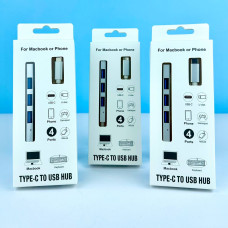 USB-C HUB For Macbook or Phone 4 Ports USB3.0