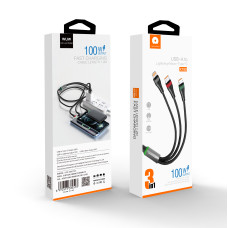 Data Cable WUW X190 3in1 Lightning +Micro +Type-C 1,2m