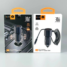 FM Модулятор (Автомобільний зарядний пристрій) WUW C286 PD30W (with cable Type-C) 
