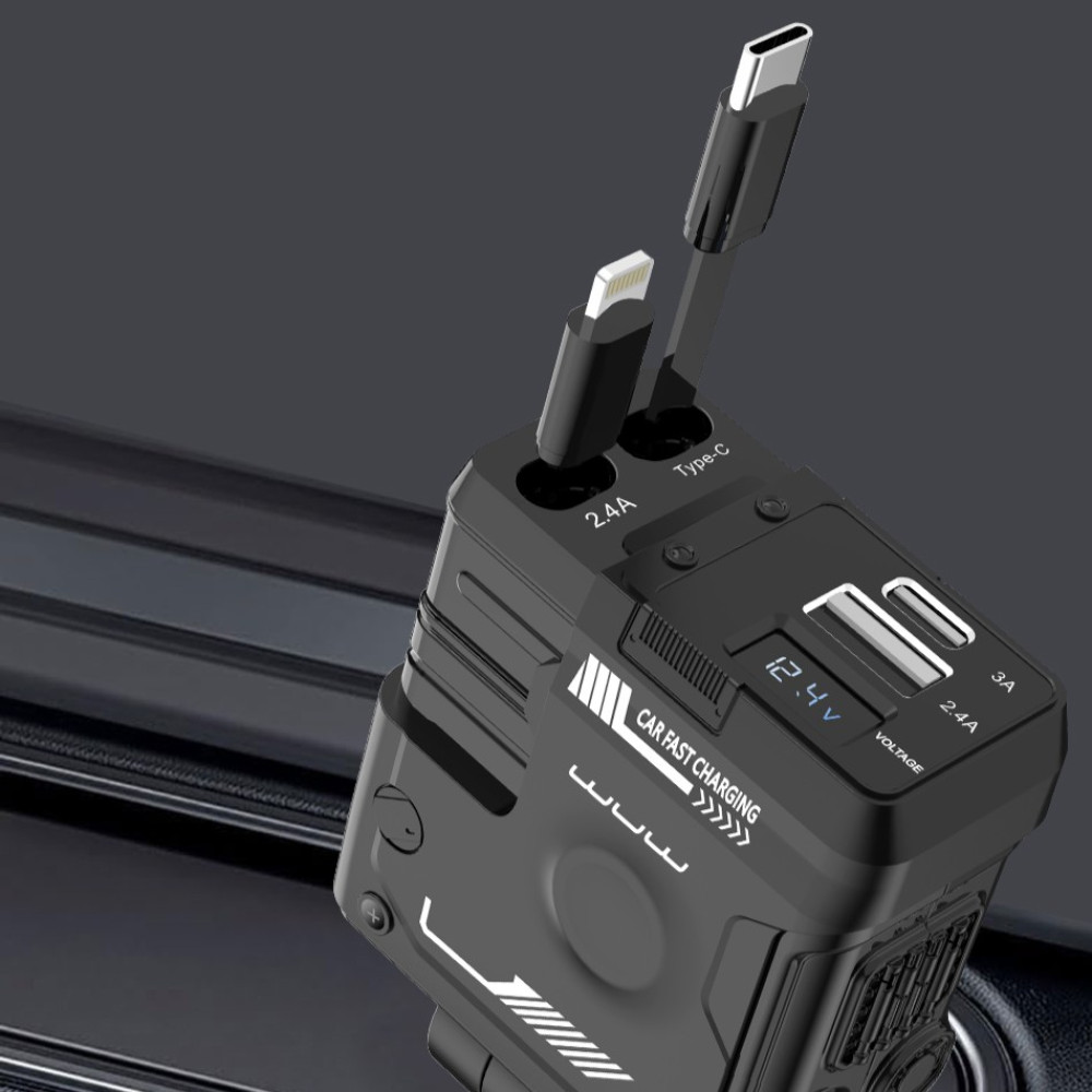 Автомобільний зарядний пристрій WUW C236 36W (with cable Type-C+Lightning)