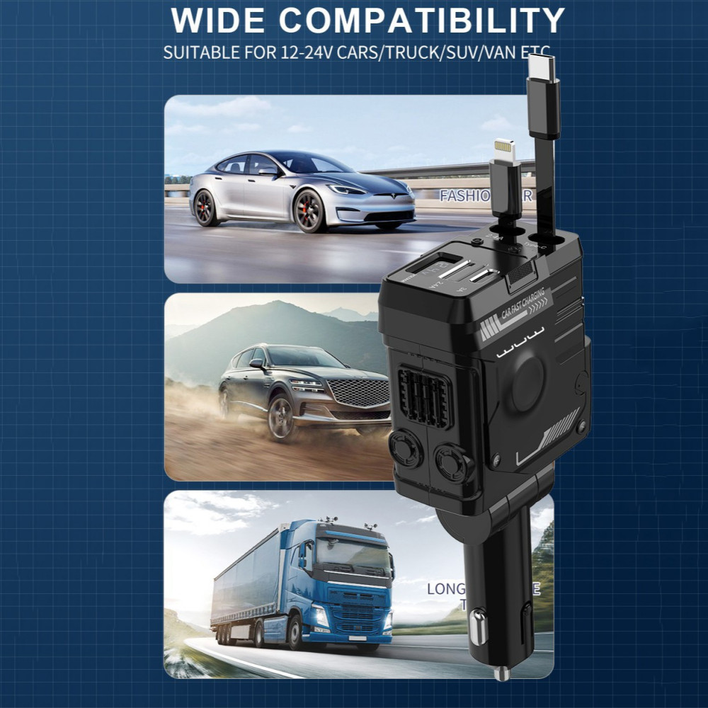 Автомобільний зарядний пристрій WUW C236 36W (with cable Type-C+Lightning)